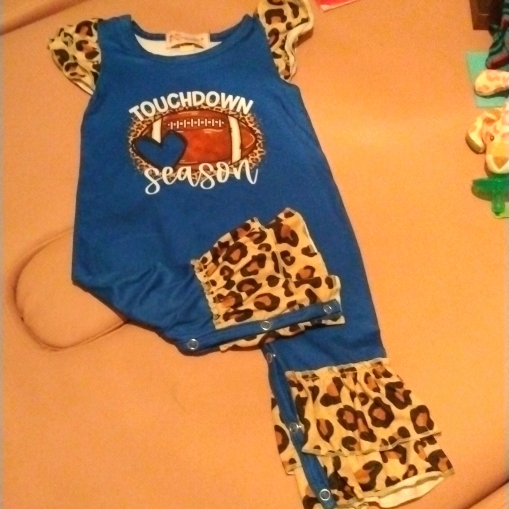 6 to 12 Months Touchdown Season Romper